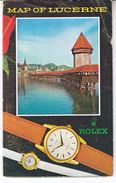 SCHWEIZ   MAP OF  LUCERNE     REKLAME  ROLEX  UND BUCHERER - Europe