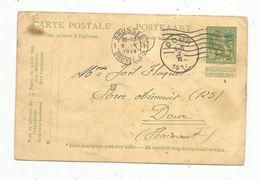 Carte Postale , Entier Postal , BRUSSEL , BRUXELLES , DOUR ,  1914 - Tarjetas 1909-1934