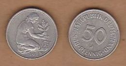 AC - GERMANY 50 PHENNIG 1975 J  VF+ KM#109.1 - 50 Pfennig
