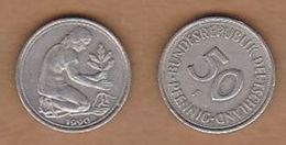 AC - GERMANY 50 PHENNIG 1990  F  VF+ KM#109.1 - 50 Pfennig