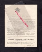 87-NEXON-FAIRE PART DECES LOUIS BOUTAUD LACOMBE- NOTAIRE-7-3- 1908-RENE SAZERAT-MARC BAYLE-JULES FAYOLLE-GABRIEL RUCHAUD - Obituary Notices