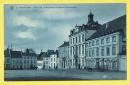 * Fontaine L'Eveque (Hainaut - La Wallonie) * (SBP, Nr 2) Grand'Place Et Maison Communale, Ane, Ezel, Donkey, Attelage - Fontaine-l'Evêque