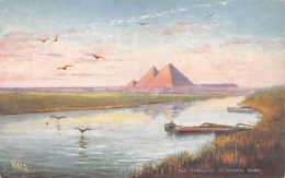 EGYPTE  PYRAMIDES  CARTE DESSINEE  ILLUSTRATEUR - Pyramides