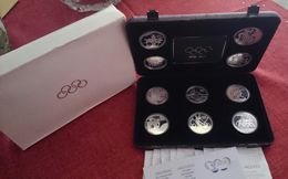 AUSTRALIA AUSTRIA CANADA FRANCE GREECE SILVER PROOF FULL SET OLYMPIC GAMES 1996 COIN (free Shipping Via Registered) - Collections & Lots