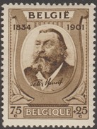 Belgique 1934 COB 385 V2, Peter Benoît, Compositeur. Variété : Borgne. Neuf, Très Fine Trace De Charnière - Autres & Non Classés