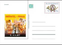 Slovakia - 2017 - Sberatel 2017 Philatelic Exhibition In Prague - Postcard With Hologram - Cartoline Postali