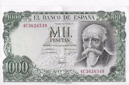 Billet : ESPAGNE . MIL 1000 PESETAS . 17/09/1971 . SERIE N° 4C3626549 / ETAT PROCHE DU NEUF - 1000 Peseten