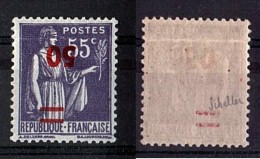 1940/41 - N° 478a (surcharge Renversée) - Type Paix - Neuf ** - Cote 1250 - Signé Scheller - Unused Stamps