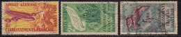 Air Used Set Of 3, French India 1949, Ship, Airplane, Eagle Bird, Palm Trees, France Colony - Gebruikt