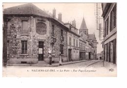 95 Villiers Le Bel La Poste Rue Pape Carpentier PTT Postes Telegraphes Telephones Cpa Animée - Villiers Le Bel