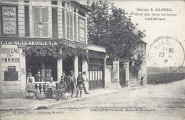 VALENTON -ROUTE DE BREVANNES -MAISON E. GABRIEL-HOTEL DES DEUX XOLONNES   CAFE-BILLARD   BELLE CARTE ANIMEE 1916 - Valenton