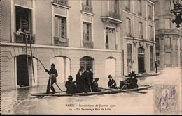 ! [75], Cpa, Inondations Janvier.1910, Paris, Rue De Lille, Überschwemmung, Postcard Exchange Club Libre - Paris Flood, 1910