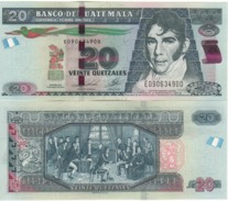 GUATEMALA  20 Quetzales     Pnew   "Just Issued"  New Date (2014)  New Hologram     UNC - Guatemala