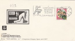 1981 ITALY World PAIR BOWLS CHAMPIONSHIP EVENT COVER  Card Sport Stamps Bowling - Bocce