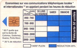 BENIN. BEN-19. Telephone Tariffs 1. 50U. 11-1994. (004) - Bénin