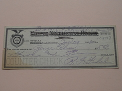 FRESNO Ca - FIRST NATIONAL BANK ( Order ) Anno 1930 ( Zie Foto Details ) !! - USA