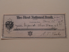 CLOVIS Ca - The FIRST NATIONAL BANK ( Order ) Anno 1929 ( Zie Foto Details ) !! - Verenigde Staten