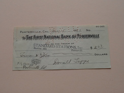 The FIRST NATIONAL BANK Of PORTERVILLE California ( Order ) Anno 1931 ( Zie Foto Details ) !! - Etats-Unis