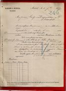 Courrier Bordereau Espagne Mariano S. Muniesa Madrid 3-?-1899 - écrit En Espagnol - Banque Banquier Banquero - Spanien