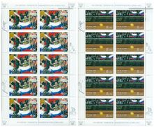 Russia 2003 Sheet Davis Cup 2002 Sports Tennis Ball Court Bersy Hall Organization Flags Stamps MNH Mi 1061-62 SC 6749-50 - Full Sheets