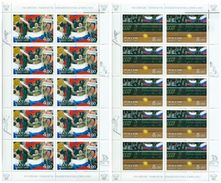 Russia 2003 Sheet Davis Cup 2002 Sports Tennis Ball Court Bersy Hall Organization Flags Stamps MNH Mi 1061-62 SC 6749-50 - Volledige Vellen