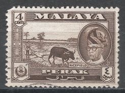 Malaya, Perak 1957. Scott #129 (U) Sultan Yussuf Izuddin Shah, Ricefield - Perak