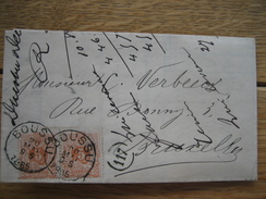 Paire N°28 Lettre De BOUSSU > BRUXELLES 1885 - Facture à Entête + Cachet DUCOBU-DECAUDIN Fabricant De Papier à THULIN - 1883 Léopold II