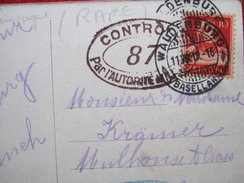 SUISSE - WALDENBURG - KURHAUS SCHANZ  + CENSURE : CONTROLE MILITAIRE 87 - " RARE " - - Waldenburg