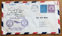 OLIMPIADI LOS ANGELES 1932 + POSTA AEREA  20 ANNIVERSARIO AEROPLANE MAIL PLANSFIEL N.J. - Estate 1932: Los Angeles