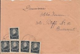 65803- REPUBLIC COAT OF ARMS, STAMPS ON COVER, 1950, ROMANIA - Lettres & Documents