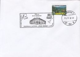 65810- CRAIOVA BUZESTI BROTHERS NATIONAL COLLEGE SPECIAL POSTMARK ON COVER, ECOTOURISM STAMP, 2002, ROMANIA - Storia Postale