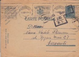 65842- ROYAL COAT OF ARMS, KING MICHAEL, POSTCARD STATIONERY, CENSORED BUCHAREST 235 B1, WW2, 1942, ROMANIA - Briefe U. Dokumente