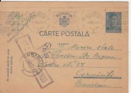 65843- ROYAL COAT OF ARMS, KING MICHAEL, POSTCARD STATIONERY, CENSORED BUCHAREST 270 B2, WW2, 1942, ROMANIA - Lettres & Documents