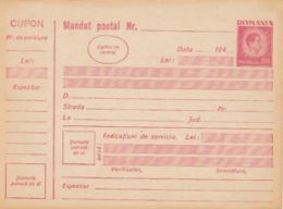 65844- KING MICHAEL, MONEY ORDER STATIONERY, UNUSED, 1947, ROMANIA - Brieven En Documenten