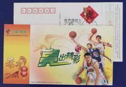 Basketball Player,CN 10 Sanxiong Illumination Company Cooperative Partner CBA Basketball League A Pre-stamped Card - Basketball