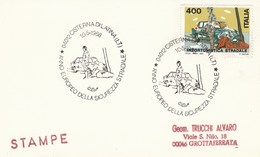 1986 Cisterna EUROPEAN ROAD SAFETY EVENT COVER Stamps Card Car Cars Italy - Accidents & Road Safety