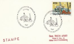 1986 Cisterna EUROPEAN ROAD SAFETY EVENT COVER Stamps Card Car Cars Italy - Ongevallen & Veiligheid Op De Weg