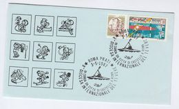 1987 International DOWNHILL CANOEING EVENT COVER Rome  Italy Stamps Sport Canoe - Kanu