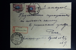 Russian Latvia : Registered  Cover 1917 Dubbeln   Dubulti Part Top Of Flap Is Missing - Covers & Documents