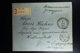 Russian Latvia : Registered Cover 1902 Kurland Grobin  To Leipzig With Original Letter Inside - Covers & Documents