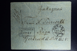 Russian Latvia : Registered Cover 1913 Kurland Libau To Riga - Storia Postale