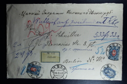 Russian Latvia : Registered Cover 1908 Kurland Libau To Berlin Wertzettel Waxed Sealed - Storia Postale