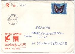 BULGARIA - BULGARIE - 1989 - 1 Stamp Butterfly - Registered - Balkanfila '85 - Returned To Sender - Viaggiata Da Sofia P - Covers & Documents
