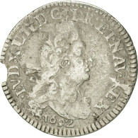 Monnaie, France, 4 Sols Aux 2 L, 4 Sols, 1692, Lille, TB, Argent, Gadoury:106 - 1643-1715 Luigi XIV El Re Sole