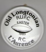 PLAQUE PORCELAINE  MURALE  RUGBY     OLD LONGTONIAN  R U F C   EASTER 1983    RUGBY CLUB L AURENCE 87 - Rugby