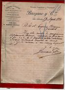 Courrier Espagne Lanas Y Pieles Barzano San Sebastian 19-08-1899 - écrit En Français - Spagna
