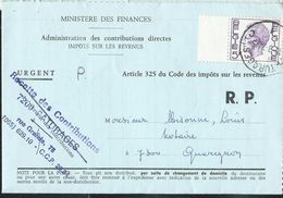 Doc. Des Contributions Directes Avec N° 1645  Obl. Pâturages   13/03/1974 - 1970-1980 Elström