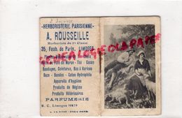 87 -LIMOGES- CARNET Mini  PETIT CALENDRIER 1929- HERBORISTERIE PARISIENNE PARFUMERIE- -A. ROUSSEILLE 35 FG. DE PARIS - - Klein Formaat: 1921-40