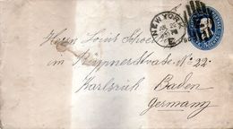 USA,postal Stationery,5c,cancel New York 22.07.1901,sent To Baden- Germany,as Scan - 1901-20