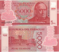 PARAGUAY  New 5'000 Guaranis  Pnew  Dated 2016 (2017)  POLIMER   Letter  H - Paraguay